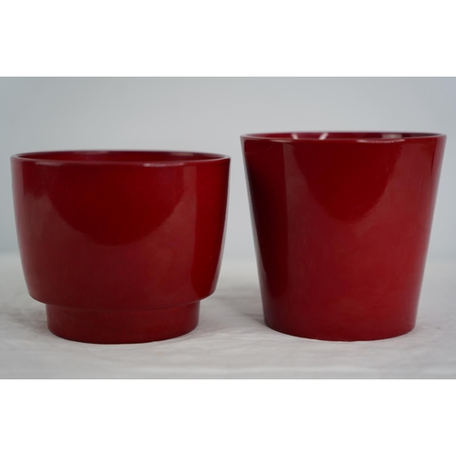 22 - Two West German pottery plant pots.