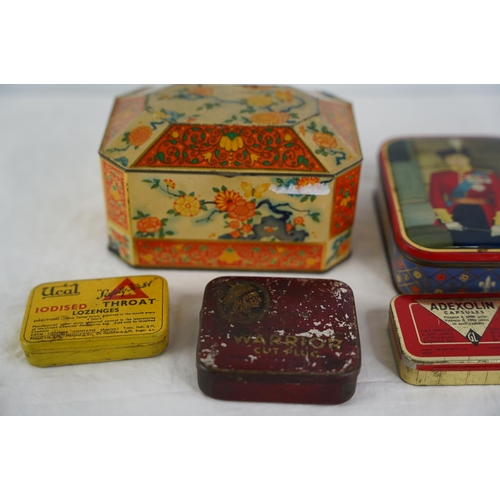 25 - A collection of vintage tins.