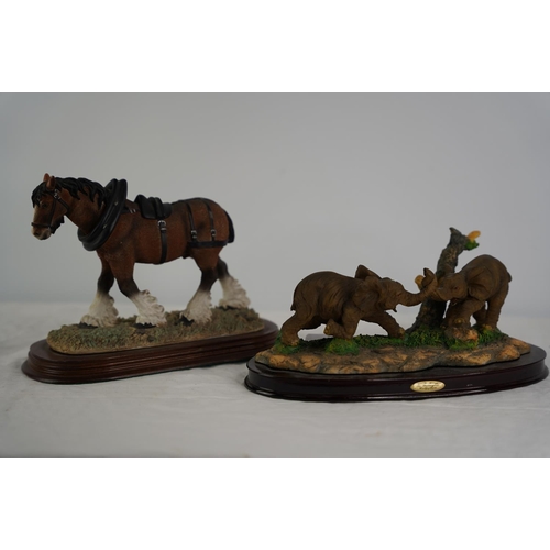 38 - The Wellington Collection figures, Elephants and Shire Horse..