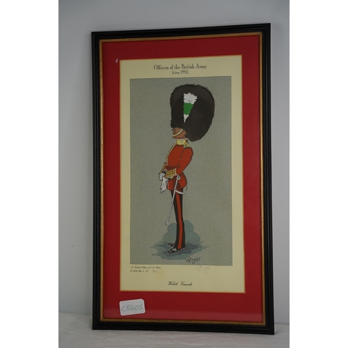 39 - A framed limited edition print 'Welsh Guards', signed & numbered in pencil by the Artist, 45cm x 27c... 