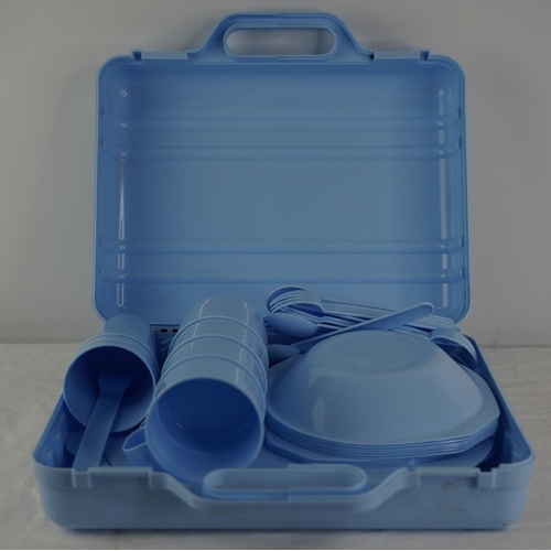 4 - A vintage plastic cased picnic set.