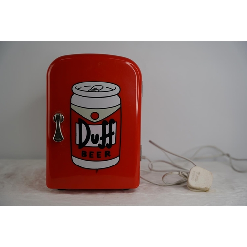 41 - A miniature Simpsons - Duff Beer table top fridge.