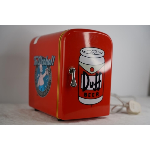 41 - A miniature Simpsons - Duff Beer table top fridge.