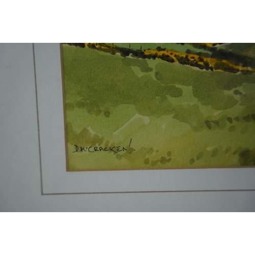 45 - A framed watercolour 'Whitepark Bay from Dunservick', signed David McCracken.45x55