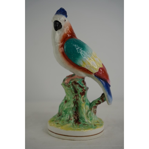 70 - A Victorian Staffordshire parrot.