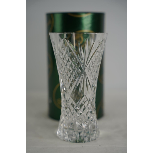 98 - A boxed Tyrone Crystal vase.