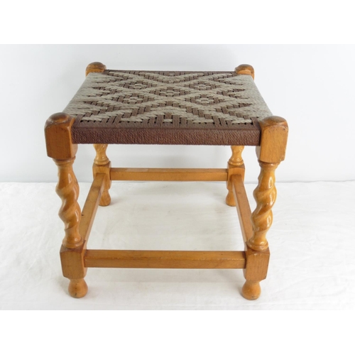 154 - A vintage rattan topped stool