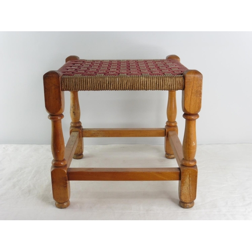 157 - A vintage rattan topped stool.