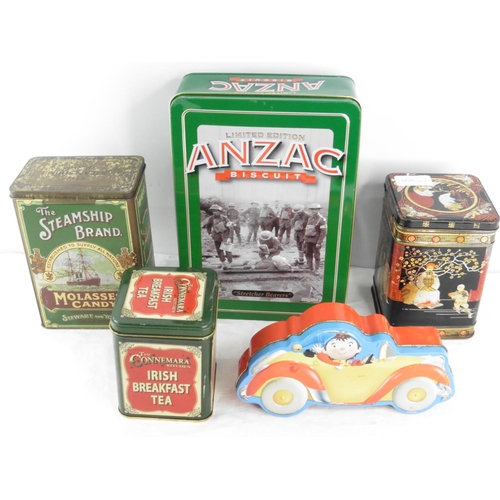 182 - A vintage 'Steamship Brand' Molasses Candy' tin and more.