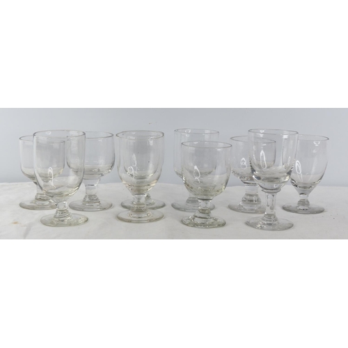 206 - A lot of ten antique rummer glasses.