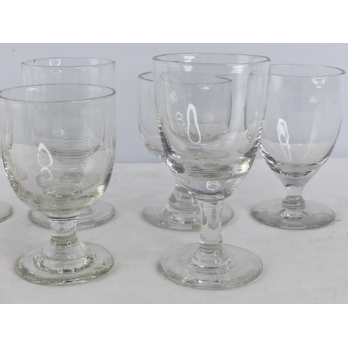 206 - A lot of ten antique rummer glasses.