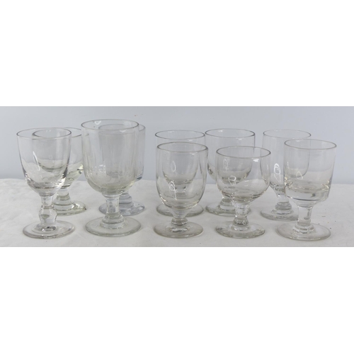 207 - A lot of ten antique rummer glasses.