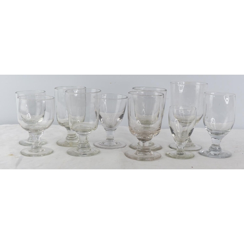 208 - A lot of ten antique rummer glasses.