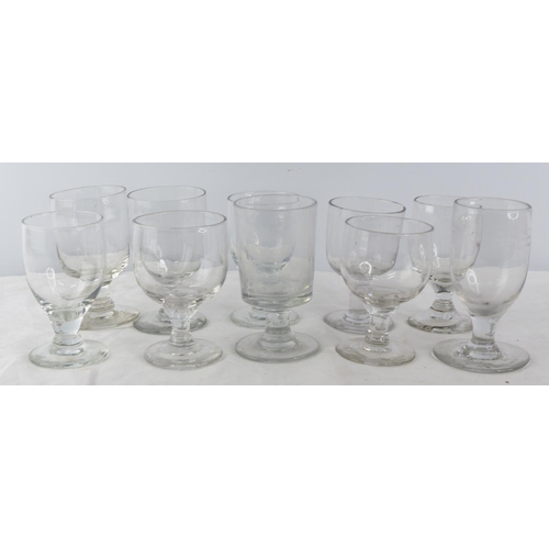 209 - A lot of ten antique rummer glasses.