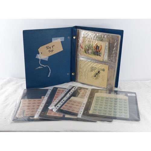 242 - A folder of vintage postages, stamps etc.