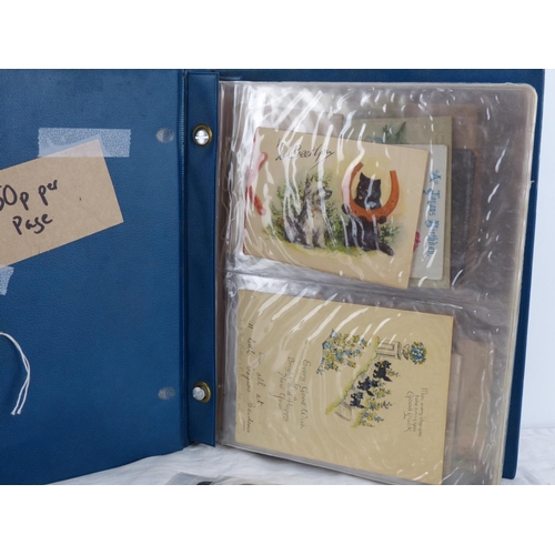 242 - A folder of vintage postages, stamps etc.