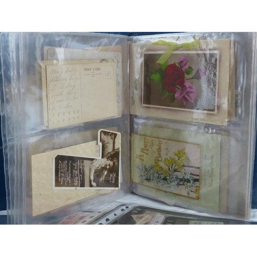 242 - A folder of vintage postages, stamps etc.