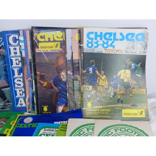 253 - A lot of Chelsea and Celtic football programmes.