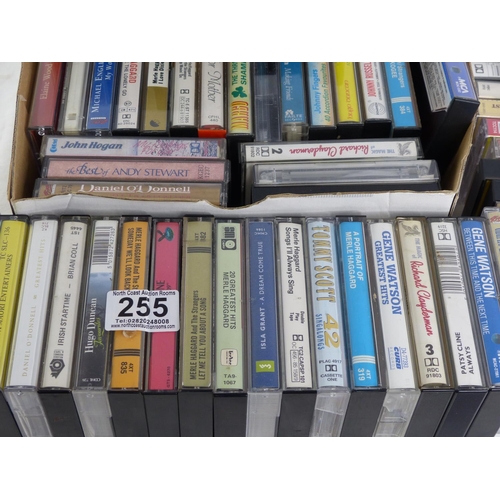 255 - A large collection of vintage music cassette tapes to include Hugo Duncan, Daniel O'Donnell, Tommy S... 