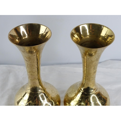 260 - A pair of large vintage brass vases.