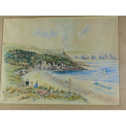 273 - An antique framed watercolour 'At the Seaside' signed Flora Macdonald 16th September 1892.65cm x 77 ... 