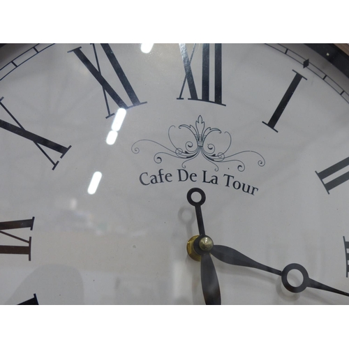 285 - A modern 'Cafe De La Tour' kitchen wall clock.