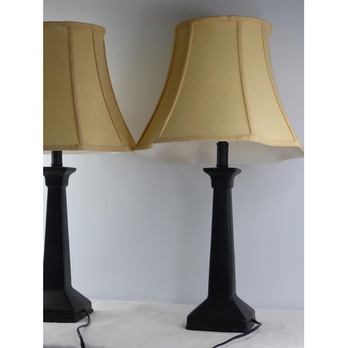 288 - A pair of table lamps and shades.