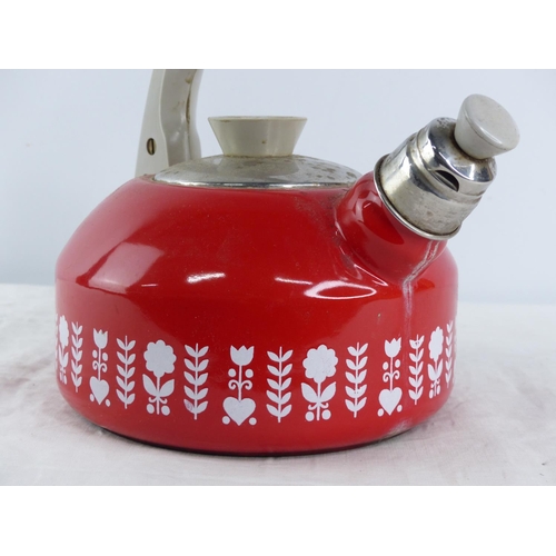 309 - A vintage/ Mid Century enamel kettle.