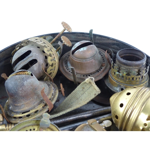 311 - An assortment of various items to include oil lamp burners & more.