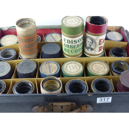 317 - A collection of vintage/ antique Edison wax cylinders.