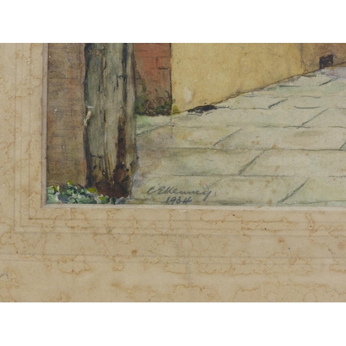 347 - An unframed watercolour 'The Boundary, Harwich' signed and dated 1934.