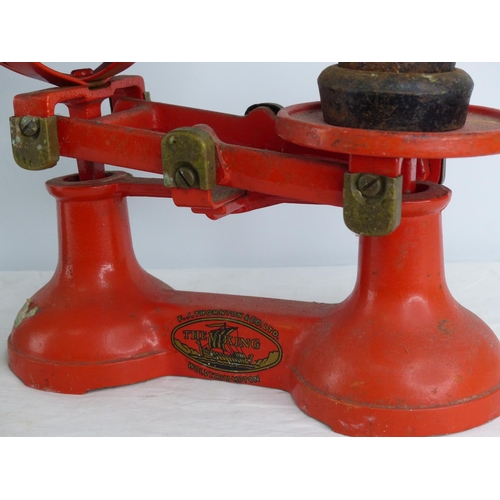 358 - A vintage 'The Viking' kitchen scales and weights and another.