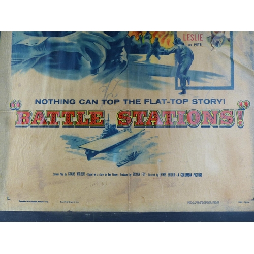 402 - A large advertising film poster on board, 'Battle Stations'.