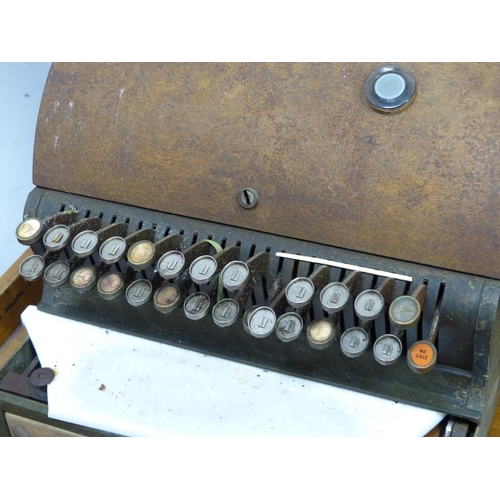 434 - An antique National cash register/ till (a/f).