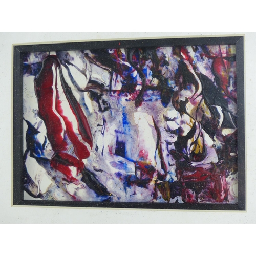 435 - A framed abstract oil painting.