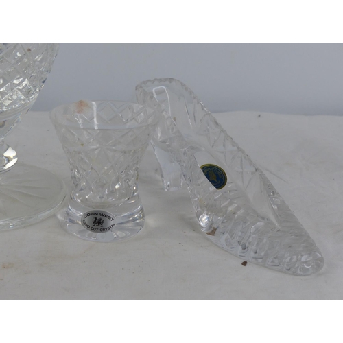 448 - A Cavan crystal vase, a Galway crystal tray and more.