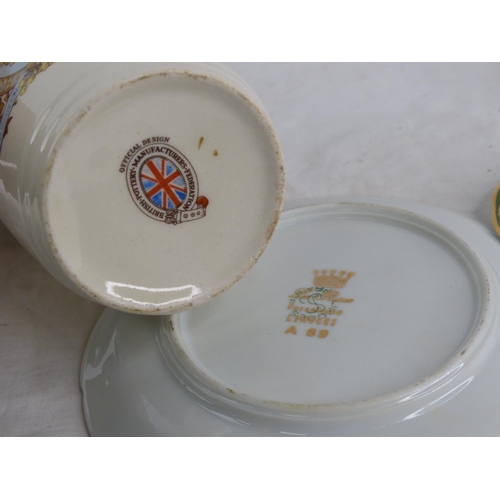 453 - A Coronation ware tankard and a lot of Limoges plates.