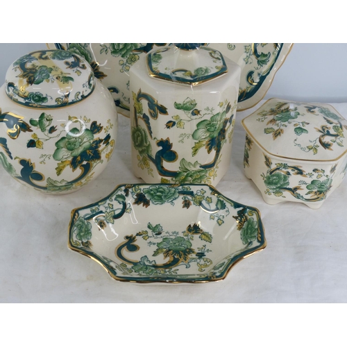 457 - Four pieces of Mason's Ironstone 'Chartreuse' ware.