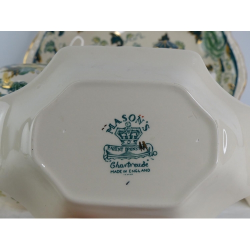 457 - Four pieces of Mason's Ironstone 'Chartreuse' ware.