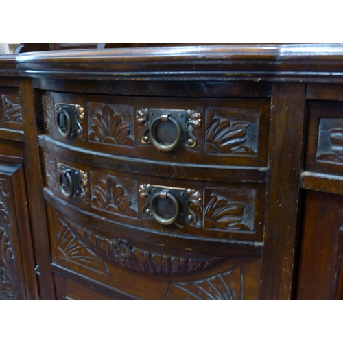 462 - An antique mahogany mirror backed sideboard.