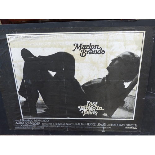 466 - A large vintage film poster 'Last Tango in Paradise' mounted on board.