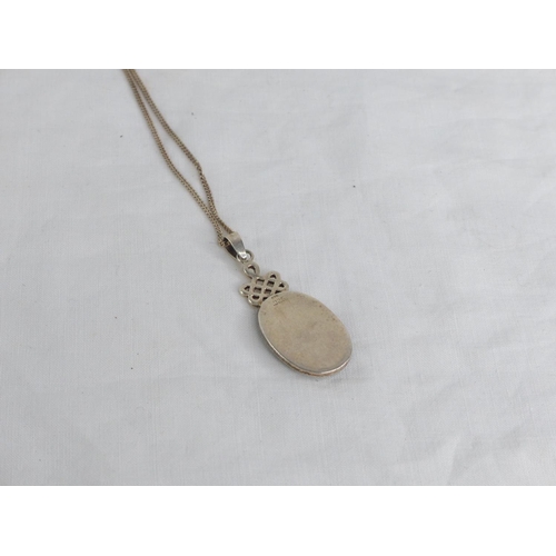 483 - A Sterling silver chain and pendant.