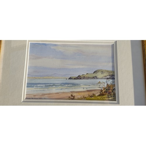 53 - A framed watercolour 'Marble Hill Strand, Donegal' signed Alymer G Armstrong.39x35