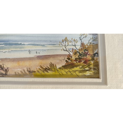 53 - A framed watercolour 'Marble Hill Strand, Donegal' signed Alymer G Armstrong.39x35