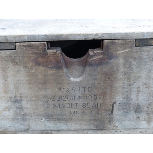 18 - A vintage wooden ammunition crate.90cm 55cm