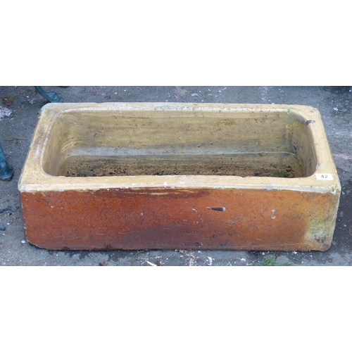 42 - A Victorian Salt Glazed Trough/ Planter.66cmx39cm