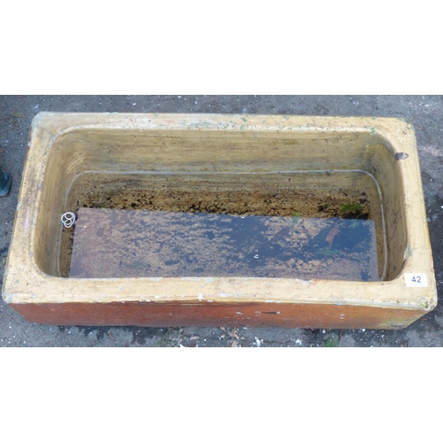 42 - A Victorian Salt Glazed Trough/ Planter.66cmx39cm