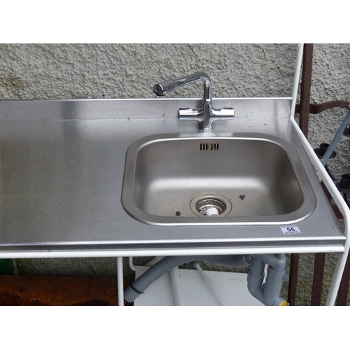 56 - A galvanised sink unit and stand