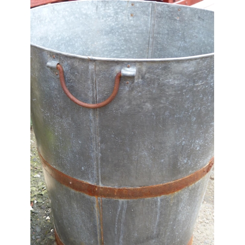 64 - A large metal planter/bin both are 65cm tall and 45cm wide