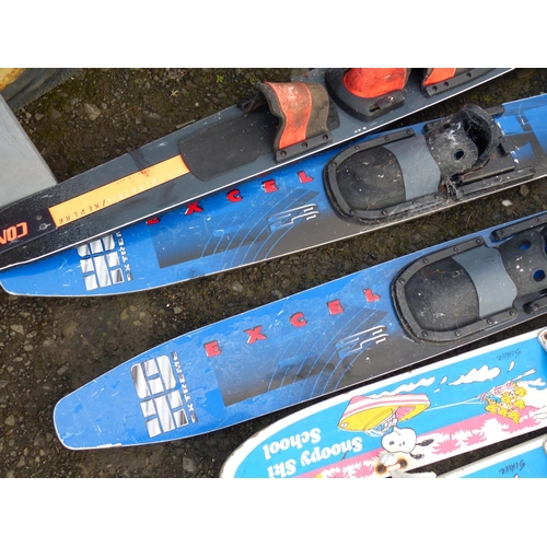 7 - A pair Snoopy Ski School water skis, a  pair of Excel HD Extreme water skis and more.